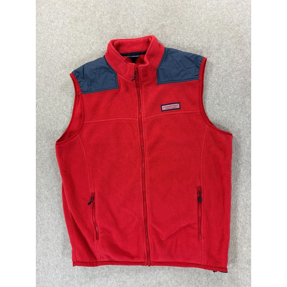 Vineyard Vines Classic Fleece‎ Sailing Jacket Vest (Men's Large) Red
